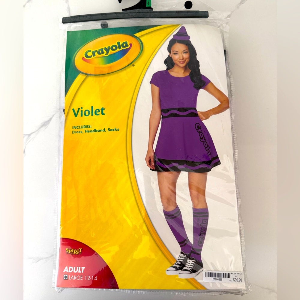 Halloween Costume 🎃 Purple Crayola Crayon, Sz L 💜
